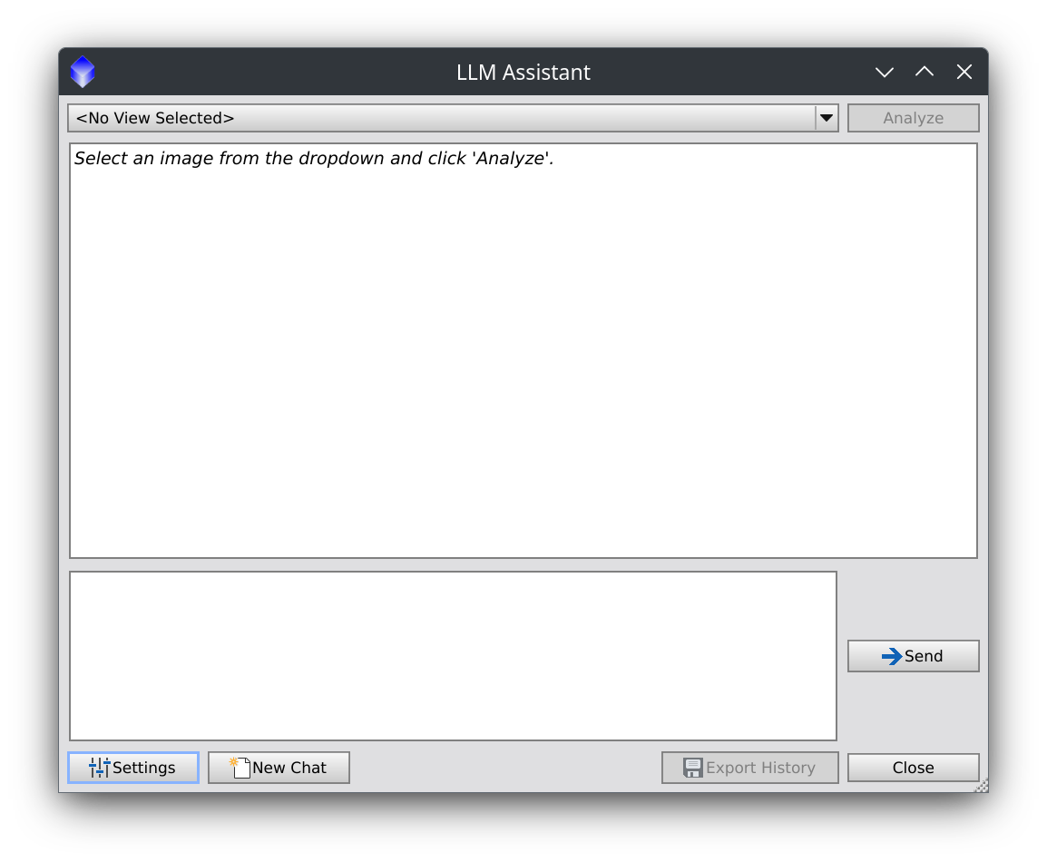 Screenshot of LLM Assistant main dialog