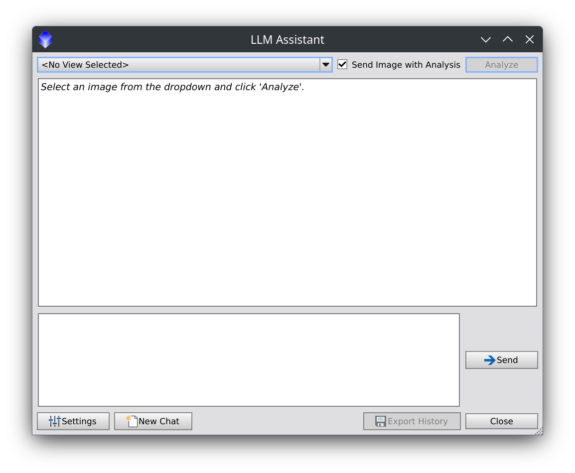 Screenshot of LLM Assistant main dialog